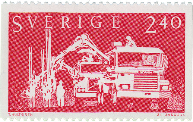 T Hultgren ZL Jakus SC Sverige 240 Bergbau Briefmarke