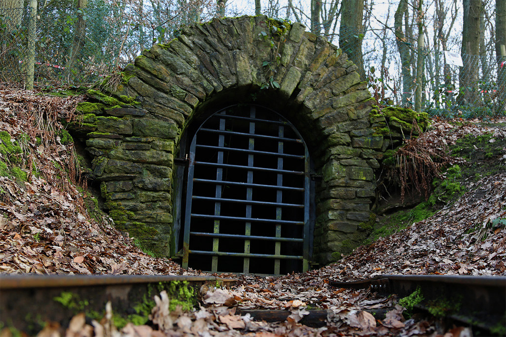 Altbergbau Stollen am Bergbauwanderweg im Muttental
