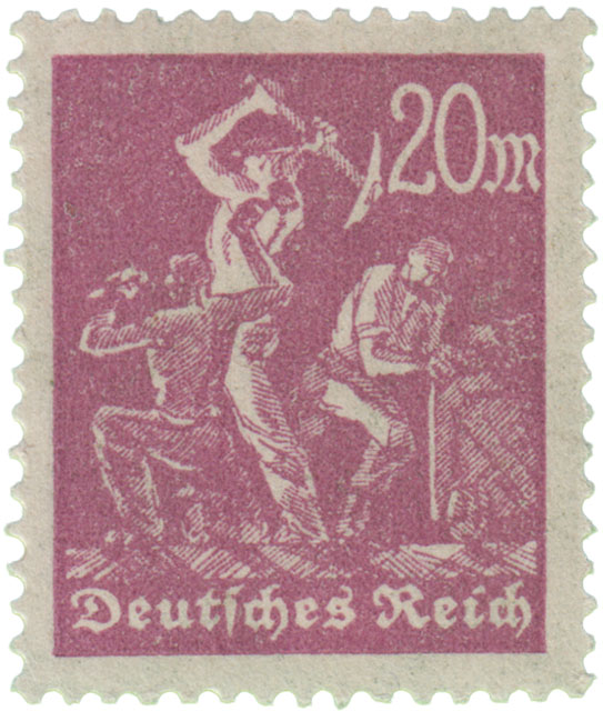 Deutsches Reich Bergbau Briefmarke 20Mark