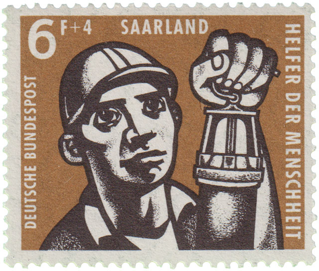 Deutsche Bundespost Saarland Helfer der Menscheit Bergbau Saarland Briefmarke