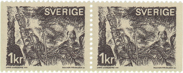 Freimarke Bergmann 1970 Schweden Bergbau Briefmarke