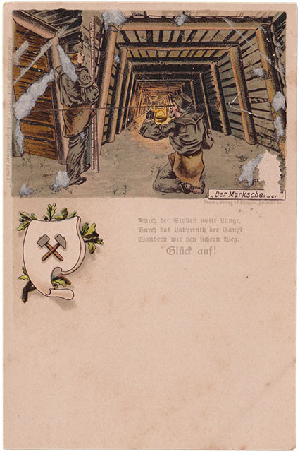 Bergmannsleben - Postkarten Serie von 1895 - Der Markscheider