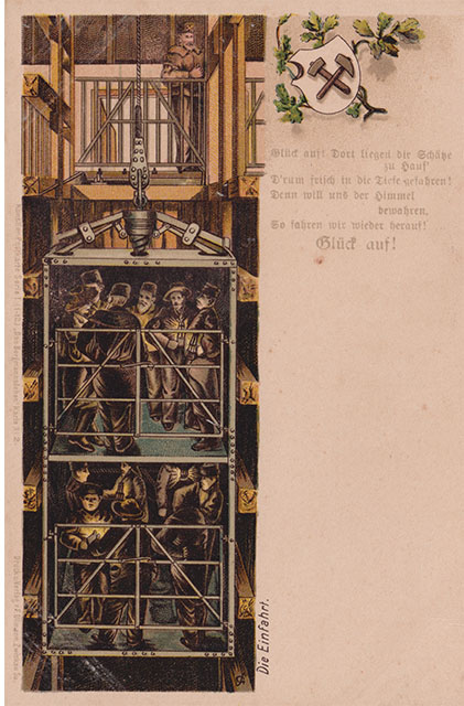 Bergmannsleben - Postkarten Serie von 1895 - Die Einfahrt