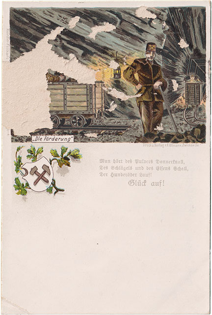 Bergmannsleben - Postkarten Serie von 1895 - Die Förderung