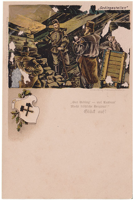 Bergmannsleben - Postkarten Serie von 1895 - Gedingestellen