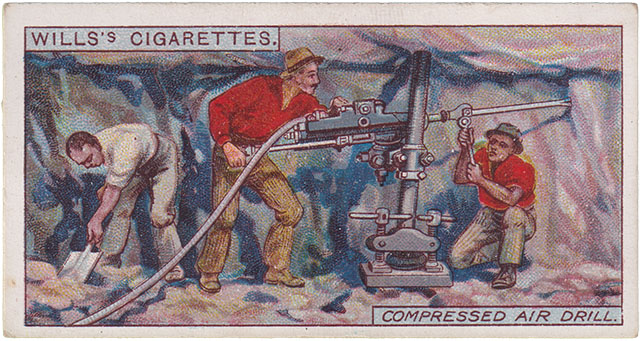 Compressed Air Drill - Picture 20 - Wills Cigarettes Bergbau Sammelkarten