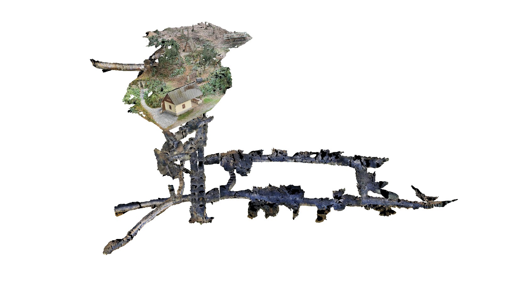 3D-Grubenriss aus 6433 Fotos - erstelltes 3D-Bergwerk